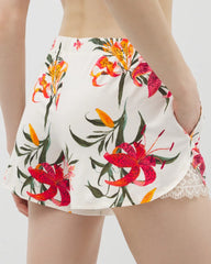 Soma / Lace-Trim Pajama Shorts LE TIGRE FLORA CHAMPAGNE