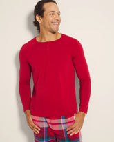 Soma / Men's Henley Pajama Top PAINT THE TOWN RED