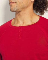 Soma / Men's Henley Pajama Top PAINT THE TOWN RED