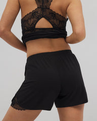Soma / Lace Trim Pajama Shorts BLACK