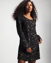 Soma / Long-Sleeve Sleepshirt STELLAR SCENE BLACK/FOIL