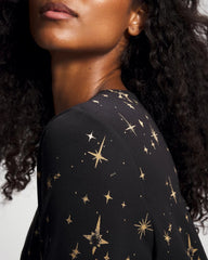 Soma / Long-Sleeve Sleepshirt STELLAR SCENE BLACK/FOIL