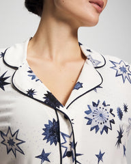 Soma / Cool Nights Long Sleeve Notch Collar with Piped Placket Pajama Top CELESTIAL CHARMS CHAMP