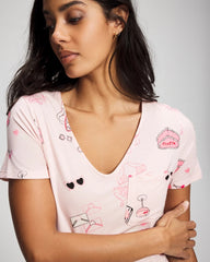 Soma / Short Sleeve Sleepshirt BE MINE PRETTY PINK