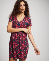 Soma / Short Sleeve Sleepshirt HOLLY JOLLY RED VELVET