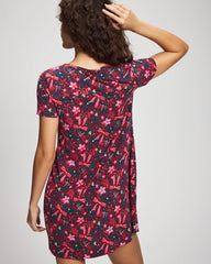 Soma / Short Sleeve Sleepshirt HOLLY JOLLY RED VELVET