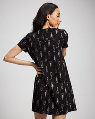 Soma / Short Sleeve Sleepshirt CHAMPAGNE POP BLACK/FOIL