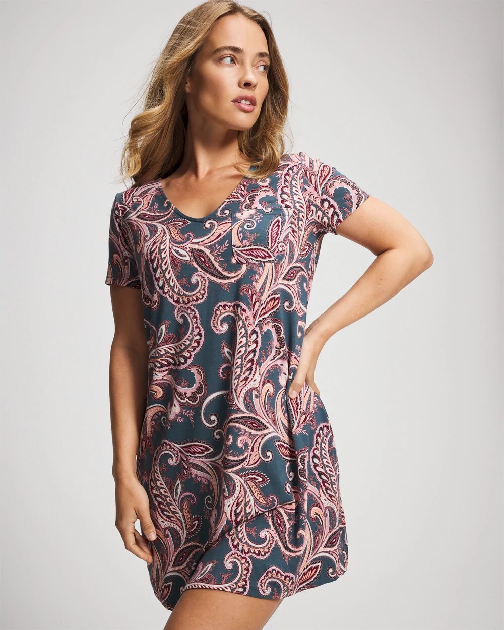 Soma / Short Sleeve Sleepshirt IMPERIAL PAISLEY MD PET
