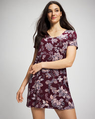 Soma / Short Sleeve Sleepshirt PAISLEY SPLENDOR PLUM