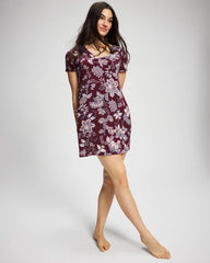 Soma / Short Sleeve Sleepshirt PAISLEY SPLENDOR PLUM