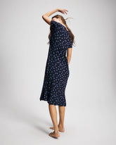 Soma / Short Sleeve Long Sleepshirt MOVEMENT DOT NAVY