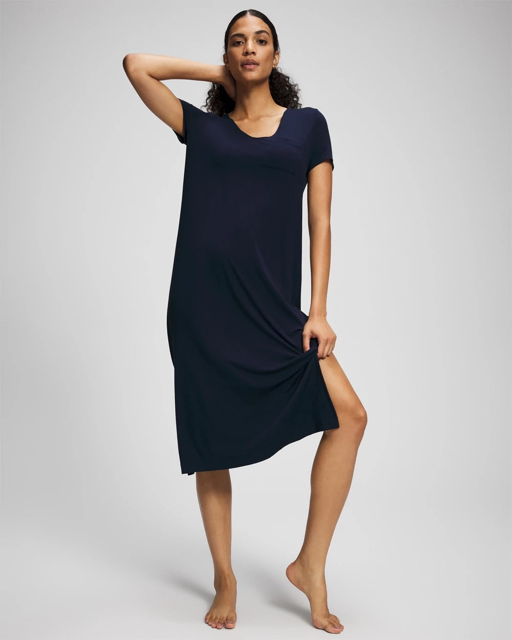 Soma / Short Sleeve Long Sleepshirt NIGHTFALL NAVY