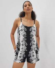 Soma / Flyaway Pajama Cami STAMPED FLORAL SCARF BLK