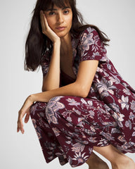 Soma / Piped Crop Pajama Pants PAISLEY SPLENDOR PLUM