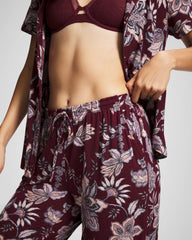 Soma / Piped Crop Pajama Pants PAISLEY SPLENDOR PLUM