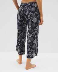 Soma / Piped Crop Pajama Pants MEANDERING GARDEN NAVY