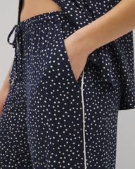 Soma / Piped Crop Pajama Pants DOT OBSESSED NAVY