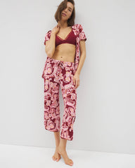 Soma / Piped Crop Pajama Pants KASHMIR PAISLEY KISS