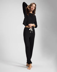 Soma / Banded Ankle Pajama Pant BLACK