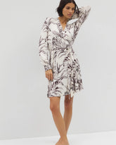 Soma / Long-Sleeve Short Robe PALM PERFECT CHAMPAGNE