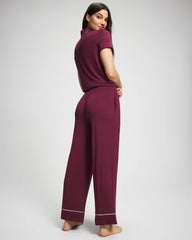 Soma / Solid Piped Pajama Pant VELVET PLUM
