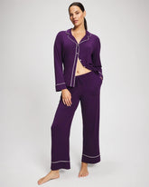 Soma / Solid Piped Pajama Pant BLACKBERRY