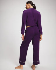 Soma / Solid Piped Pajama Pant BLACKBERRY