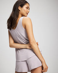 Soma / V-Neck Pajama Tank NIGHTCAP STRIPE LILAC ASH