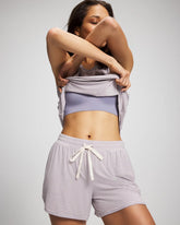 Soma / Curved Hem Pajama Shorts NIGHTCAP STRIPE LILAC ASH