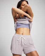 Soma / Curved Hem Pajama Shorts NIGHTCAP STRIPE LILAC ASH
