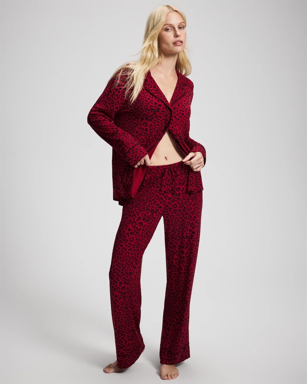 Soma / Printed Pajama Pant FELINE PAINT THE TOWN RED