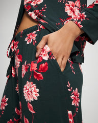 Soma / Printed Pajama Pant COTTAGE FLORAL GREEN