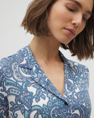Soma / Short Sleeve Notch Collar Pajama Top SHOW OFF PAISLEY COCONUT