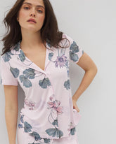 Soma / Short Sleeve Notch Collar Pajama Top FLORAL HAVEN SUGAR COATED