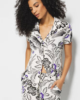 Soma / Short Sleeve Notch Collar Pajama Top FLY BY NIGHT CHMPGNE DRMS