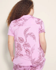 Soma / Short Sleeve Notch Collar Pajama Top BALI BATIK META MAUVE