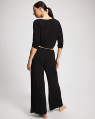 Soma / Lace Relaxed Wide Leg Pajama Pant BLACK