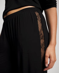 Soma / Lace Relaxed Wide Leg Pajama Pant BLACK