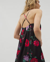 Soma / Lace Trim Chemise RHAPSODY FLORA BLACK