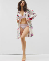 Soma / Short Robe With Lace RHAPSODY FLORAL SUGAR