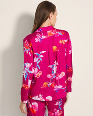 Soma / Long-Sleeve Notch Collar Pajama Top ORANGE YOU GLAD PINK COSM
