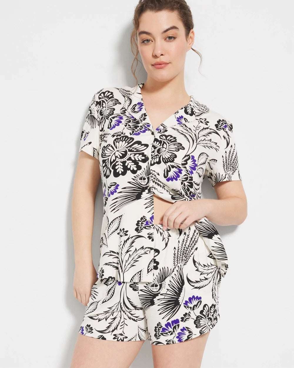 Soma / Smocked Waist Pajama Short FLY BY NIGHT CHMPGNE DRMS
