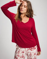 Soma / Classic Long Sleeve Pajama Top PAINT THE TOWN RED