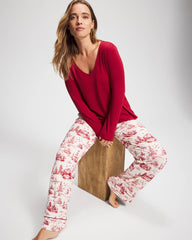 Soma / Classic Long Sleeve Pajama Top PAINT THE TOWN RED