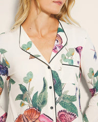 Soma / Piped Long-Sleeve Notch Pajama Top WINGED WONDERS DRAMA CHMP