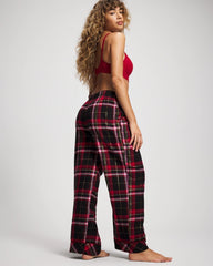 Soma / Velvet Piped Relaxed Pajama Pant MAD FOR PLAID BLACK
