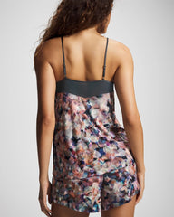 Soma / Mesh Trim Pajama Cami PETAL MOSAIC PETROL