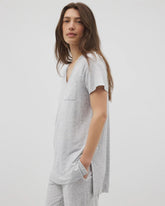 Soma / Slub Short Sleeve Tunic Pajama Tee BLUE SLUB