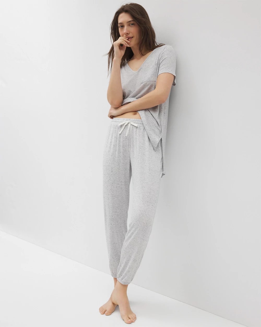 Soma / Slub Banded Ankle Pajama Pant BLUE SLUB