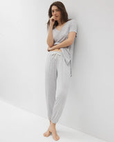 Soma / Slub Banded Ankle Pajama Pant BLUE SLUB